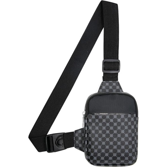 Long Keeper Mini Sling Bag - Women Men Vegan Leather Crossbody Phone Bag Waterproof Travel Running Chest Bag Casual Daypack